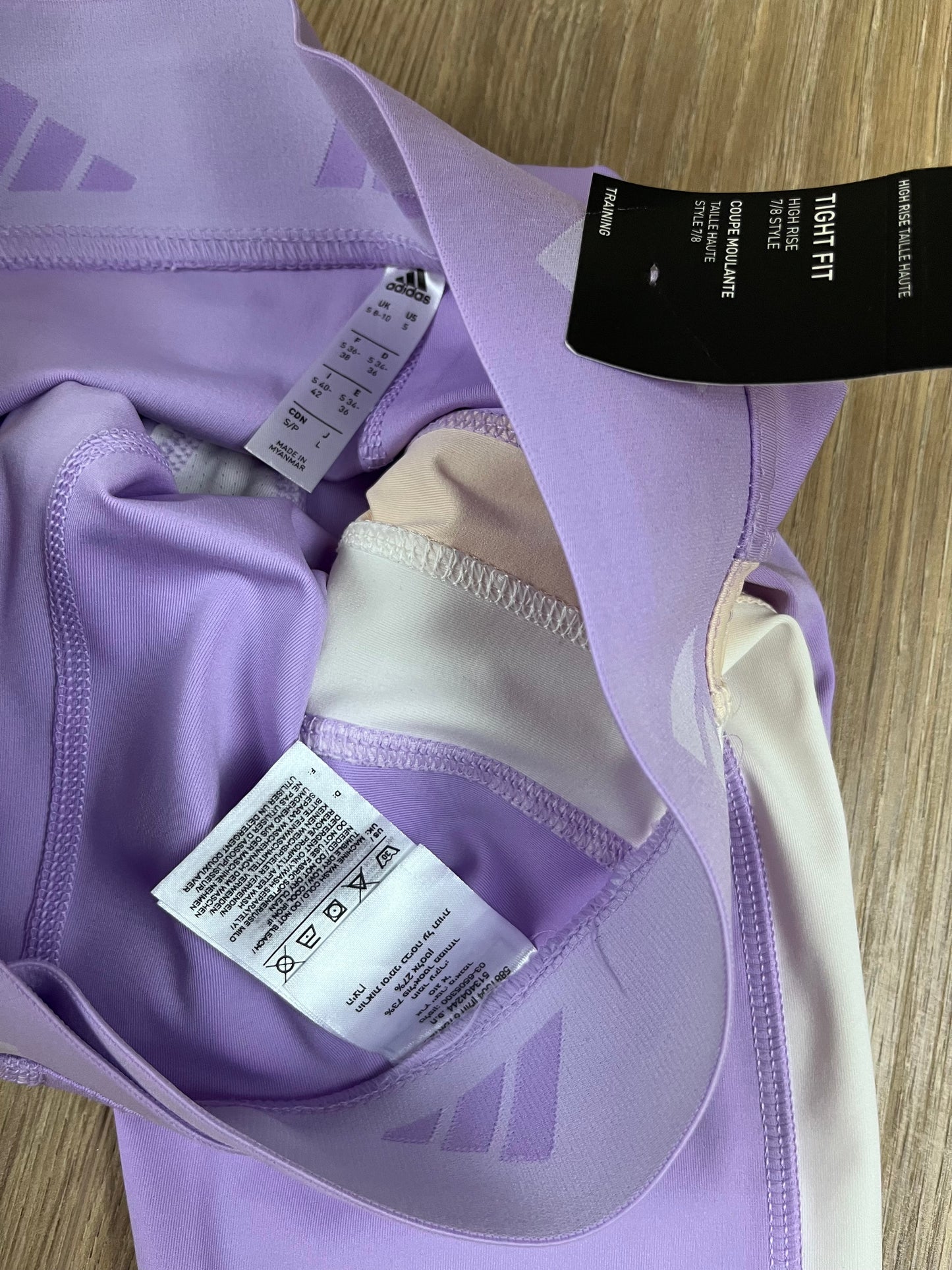 Adidas Training High Rise 7/8 Tights Damen Leggings Lila (Größe S)