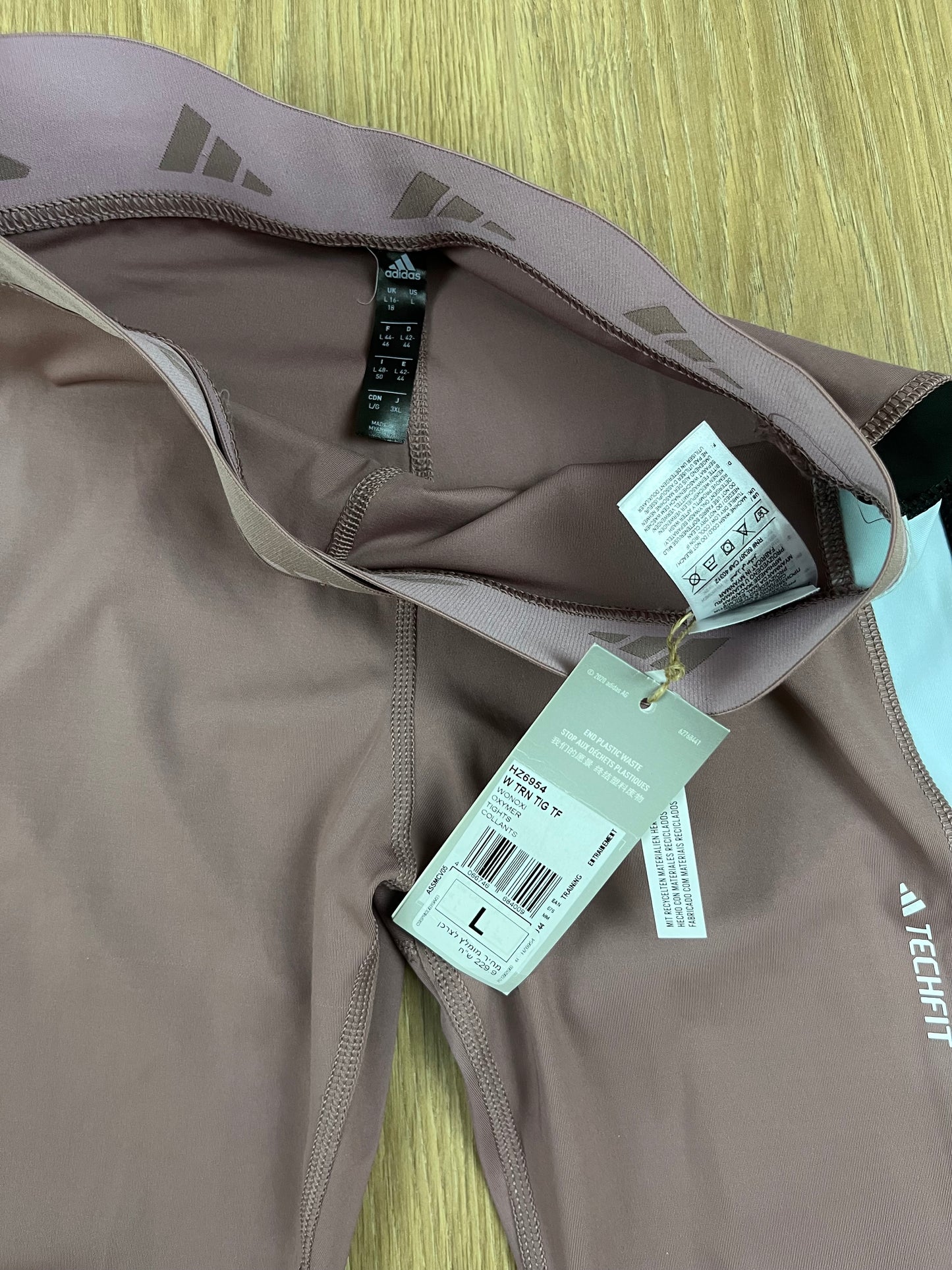 Adidas Techfit Training Tights Damen Sportleggings Rosa / Altrosa (Größe L)