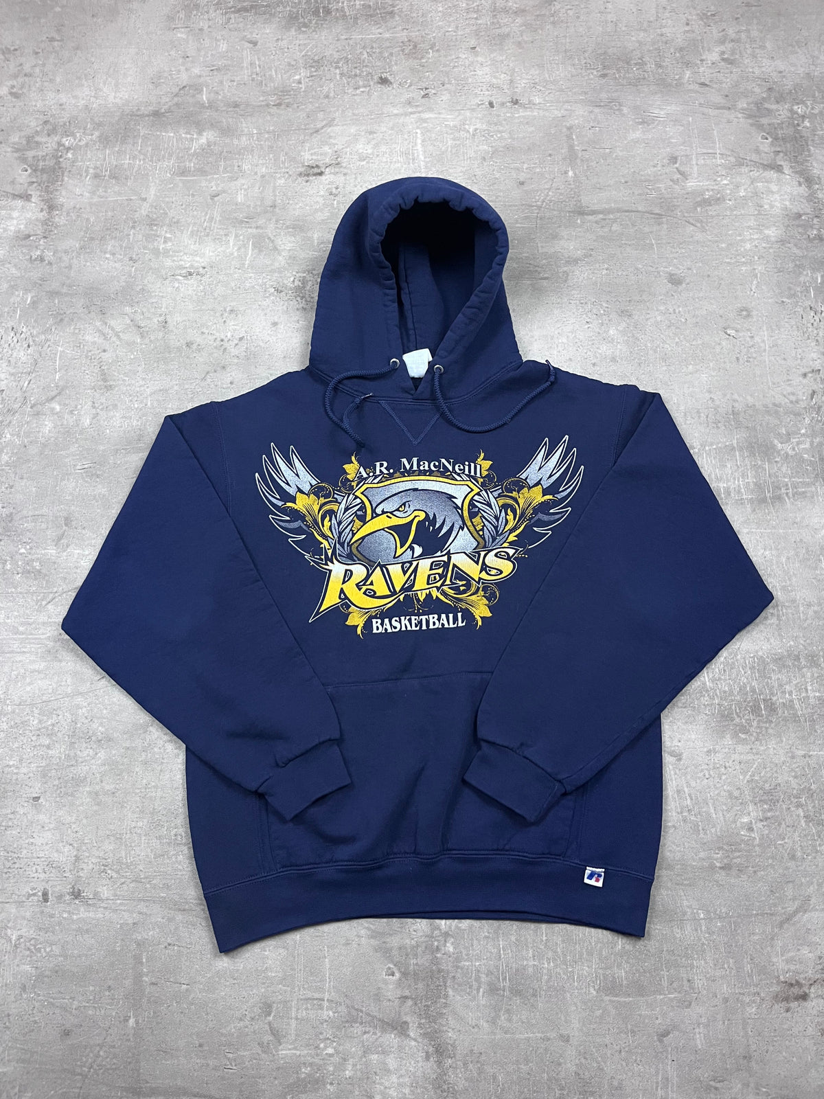 Vintage Russell Athletic Hoodie A.R. MacNeill Ravens Basketball 14
