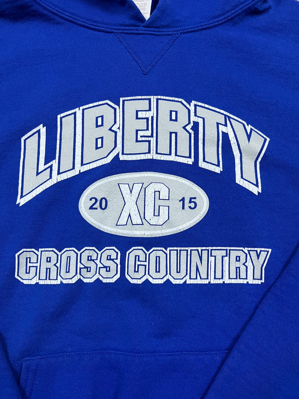 Vintage Russell Athletic Hoodie Liberty Cross Country Blau 32