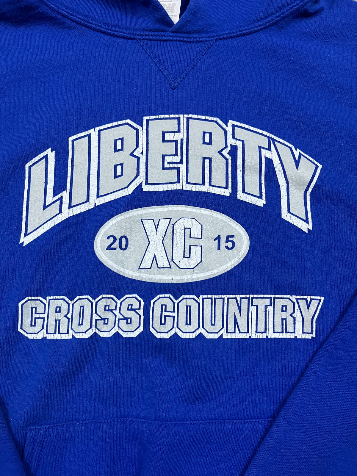 Vintage Russell Athletic Hoodie Liberty Cross Country Blau 32
