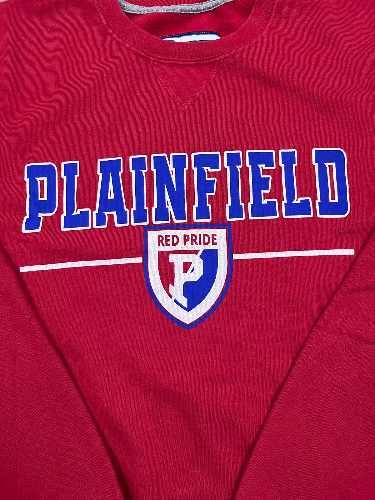 Vintage Russell Athletic Pullover Plainfield Red Pride Rot 31