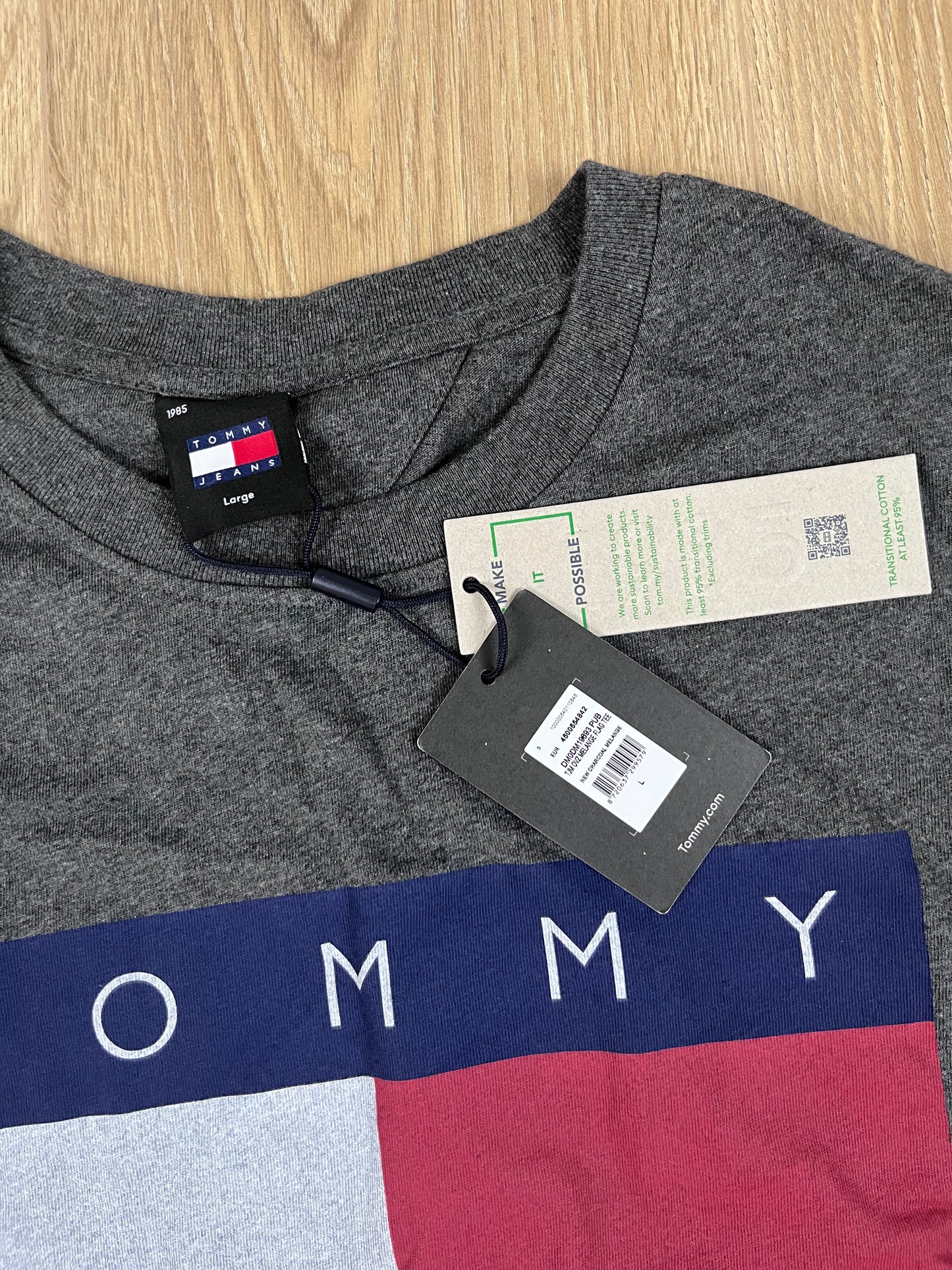 Tommy Jeans Herren T-Shirt Grau / Anthrazit (Größe L)