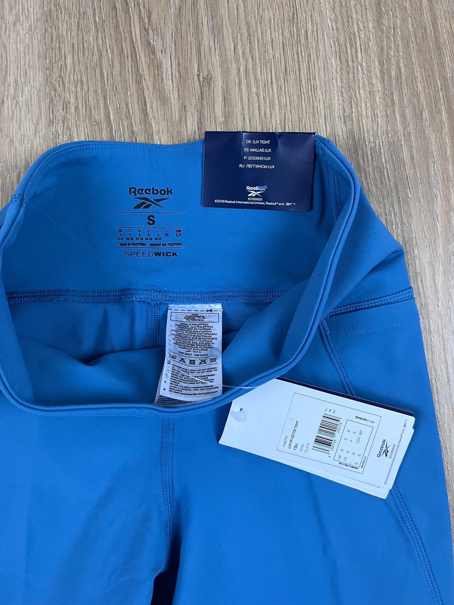 Reebok Lux HR Vector Tight Damen Sportleggings Blau (Größe S / 36)