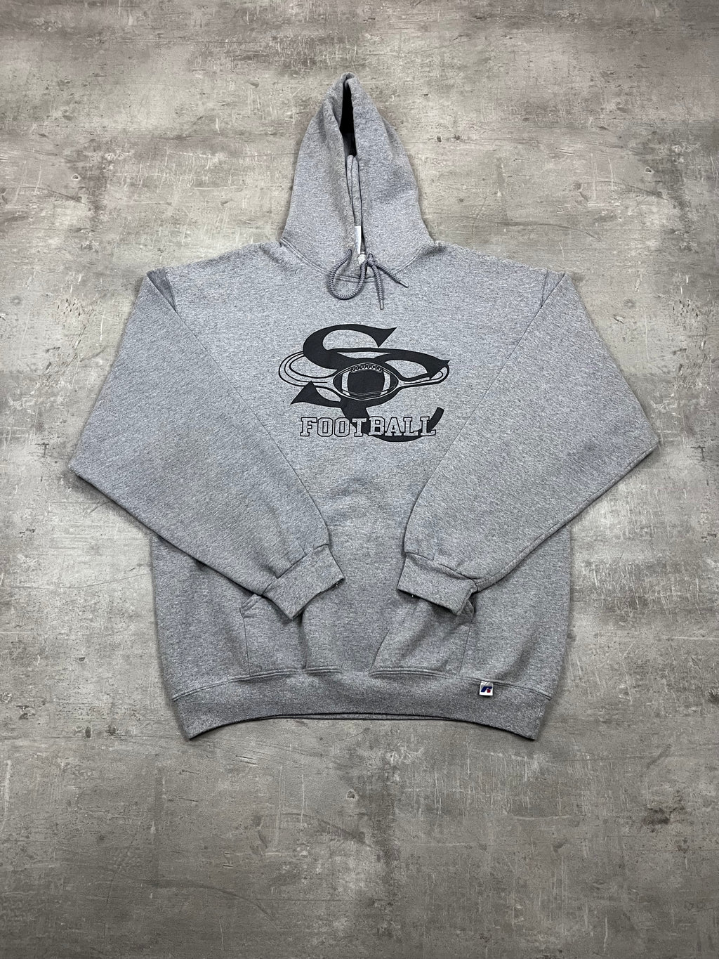 Vintage Russell Athletic Hoodie Football Grau 18