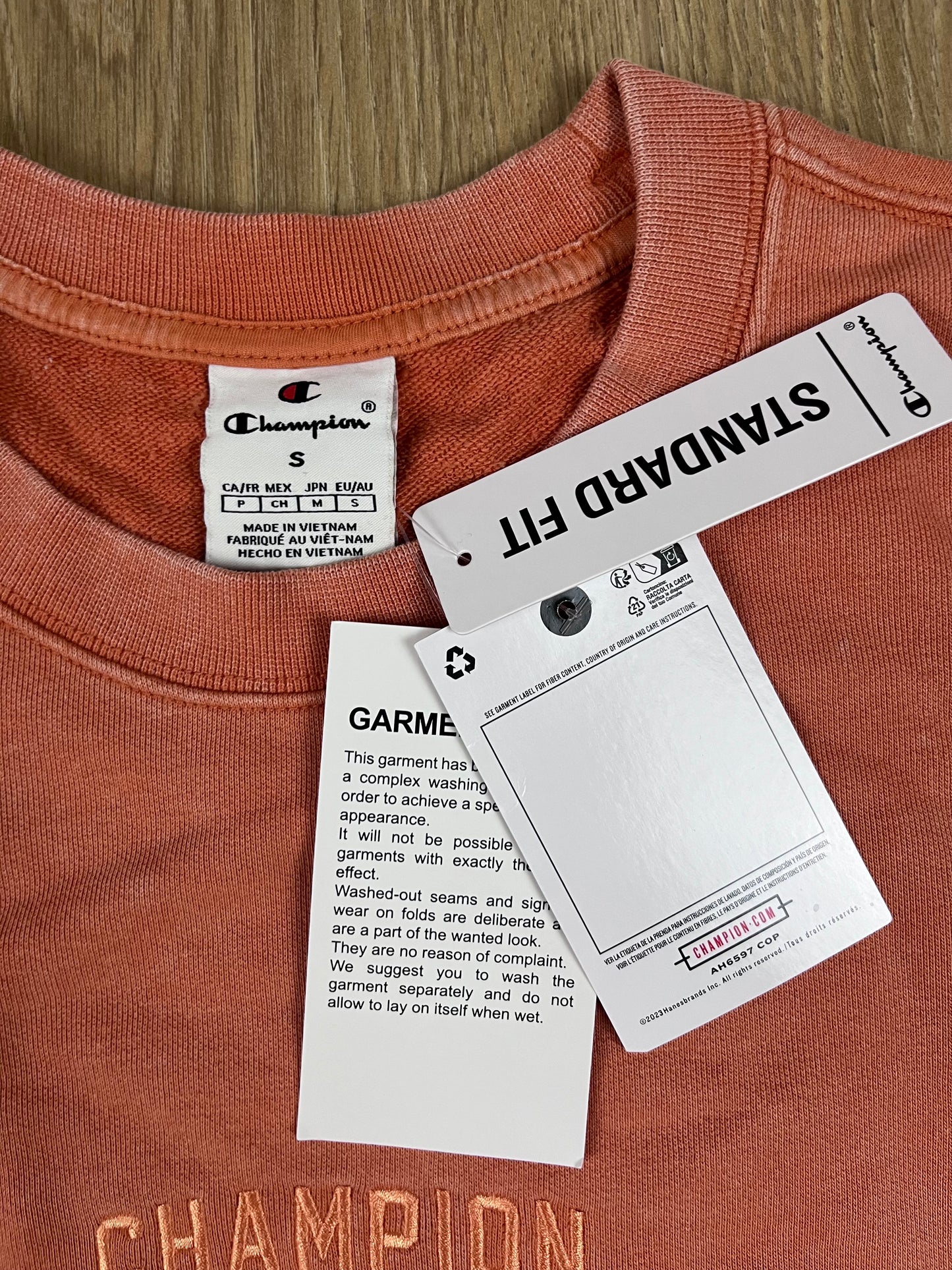 Champion Reverse Weave Sweatshirt Herren Orange / Vintage Wash (Größe S)