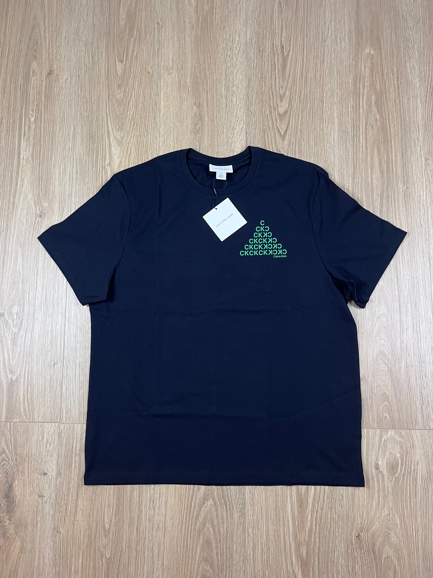 Calvin Klein Jeans Herren T-Shirt in Schwarz (Größe M) – Neon Green Pyramid Logo