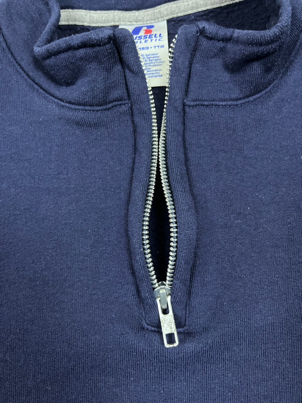Vintage Russell Athletic Half-Zip Pullover Dunkelblau 27