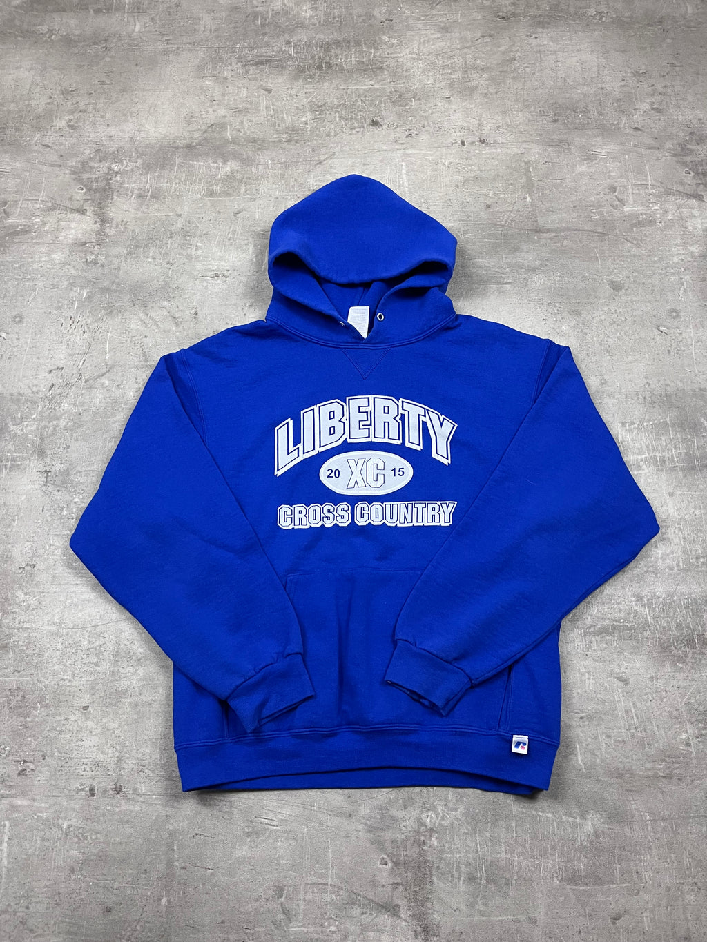 Vintage Russell Athletic Hoodie Liberty Cross Country Blau 32