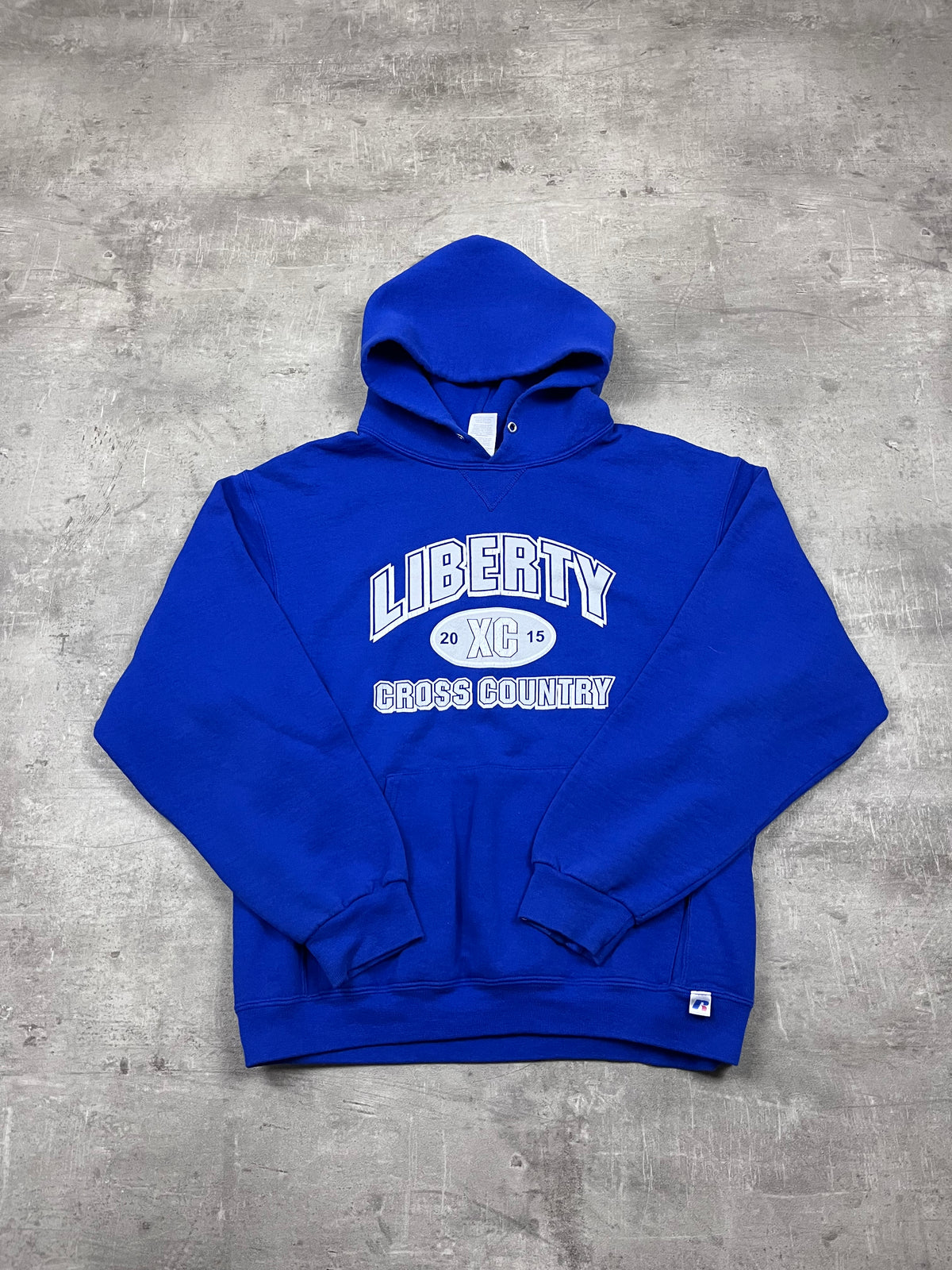 Vintage Russell Athletic Hoodie Liberty Cross Country Blau 32
