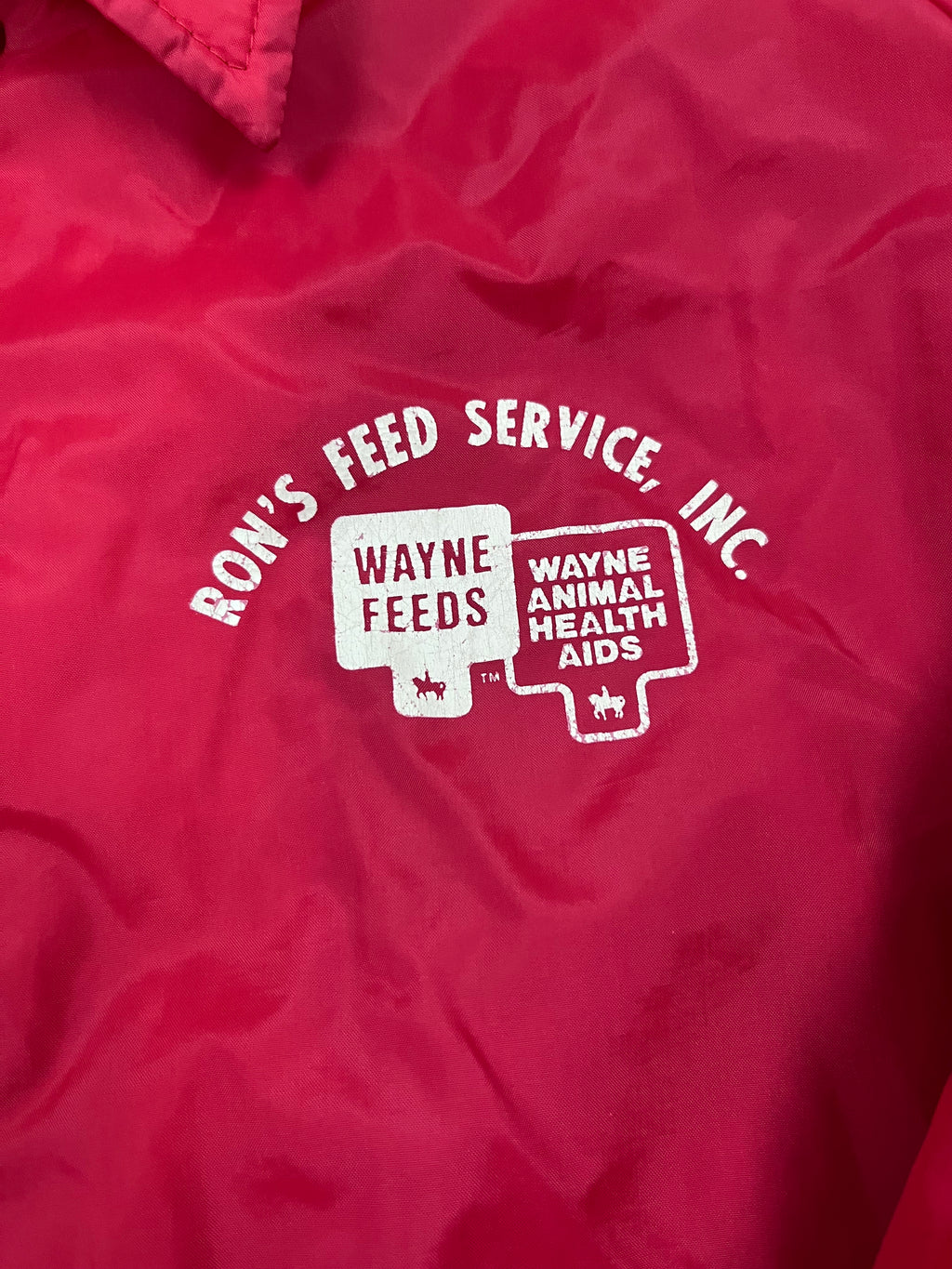 Vintage Wise Wear Coachjacke Ron’s Feed Service Rot 1