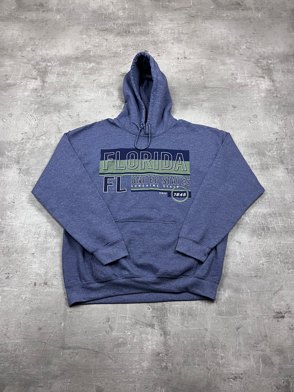 Vintage Gildan Heavy Blend Hoodie Florida Blau 1