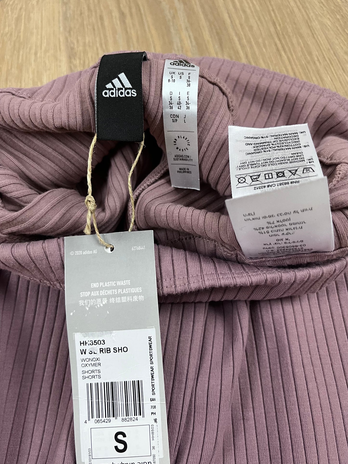 Adidas Sportswear Slim Rib Shorts Damen Rosa / Mauve (Größe 36 / S)