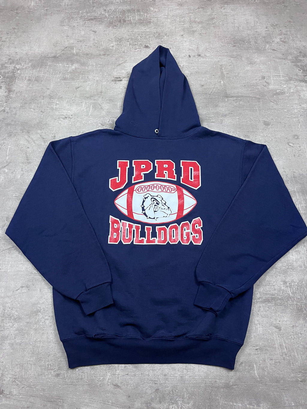 Vintage Jerzees Hoodie JPRD Bulldogs Dunkelblau 3