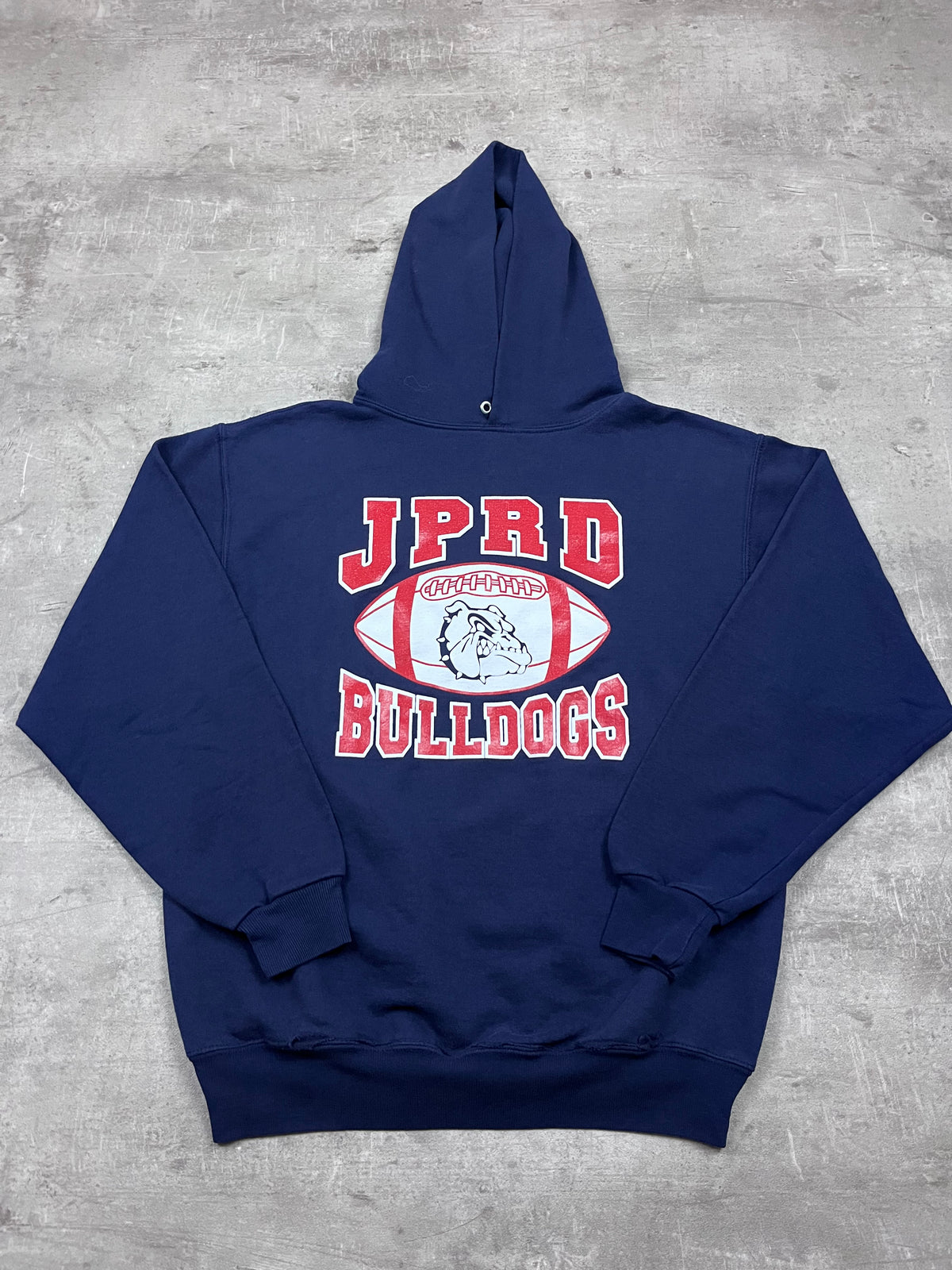 Vintage Jerzees Hoodie JPRD Bulldogs Dunkelblau 3