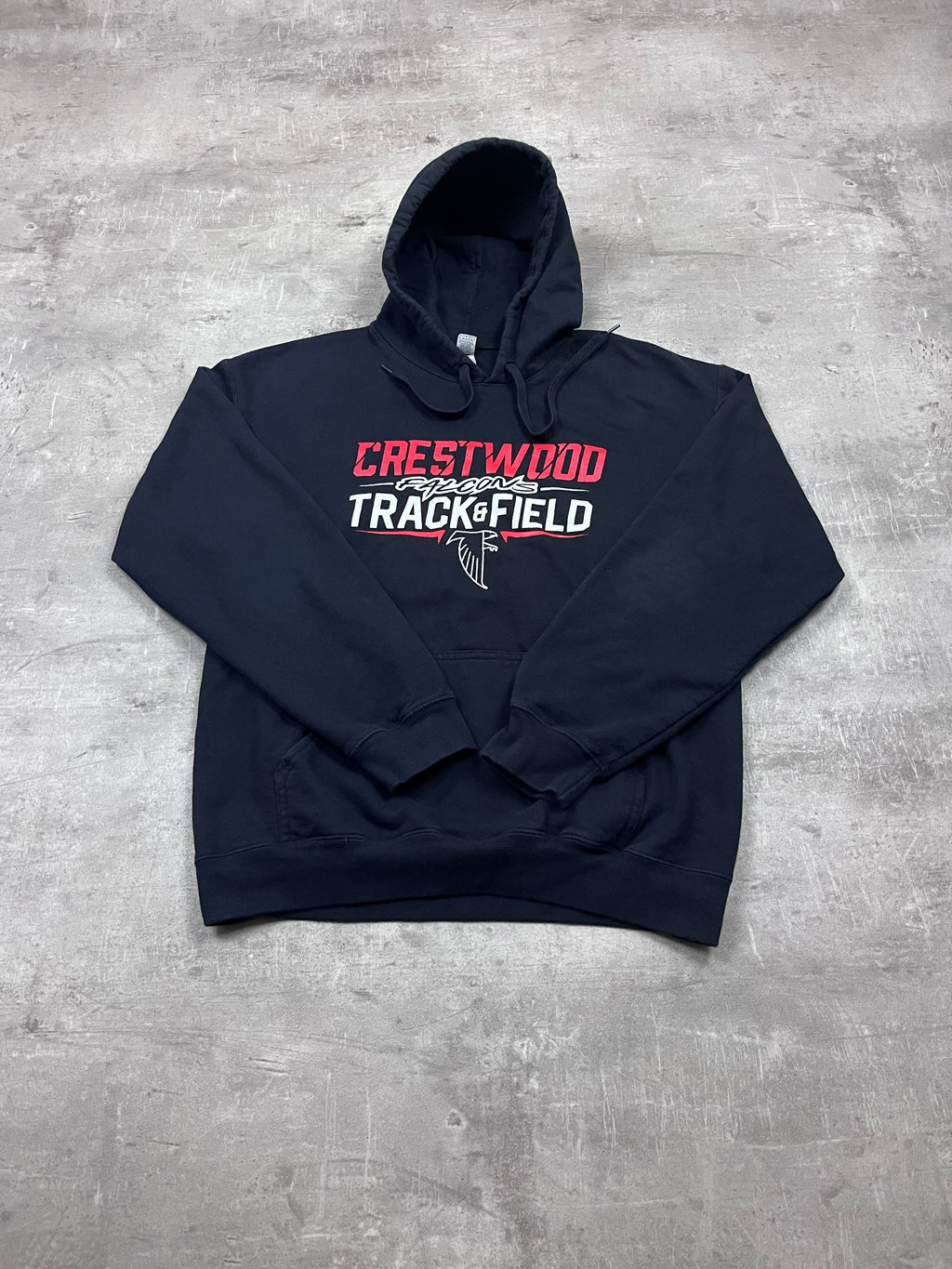 Vintage Gildan Hoodie Crestwood Falcons Schwarz 2