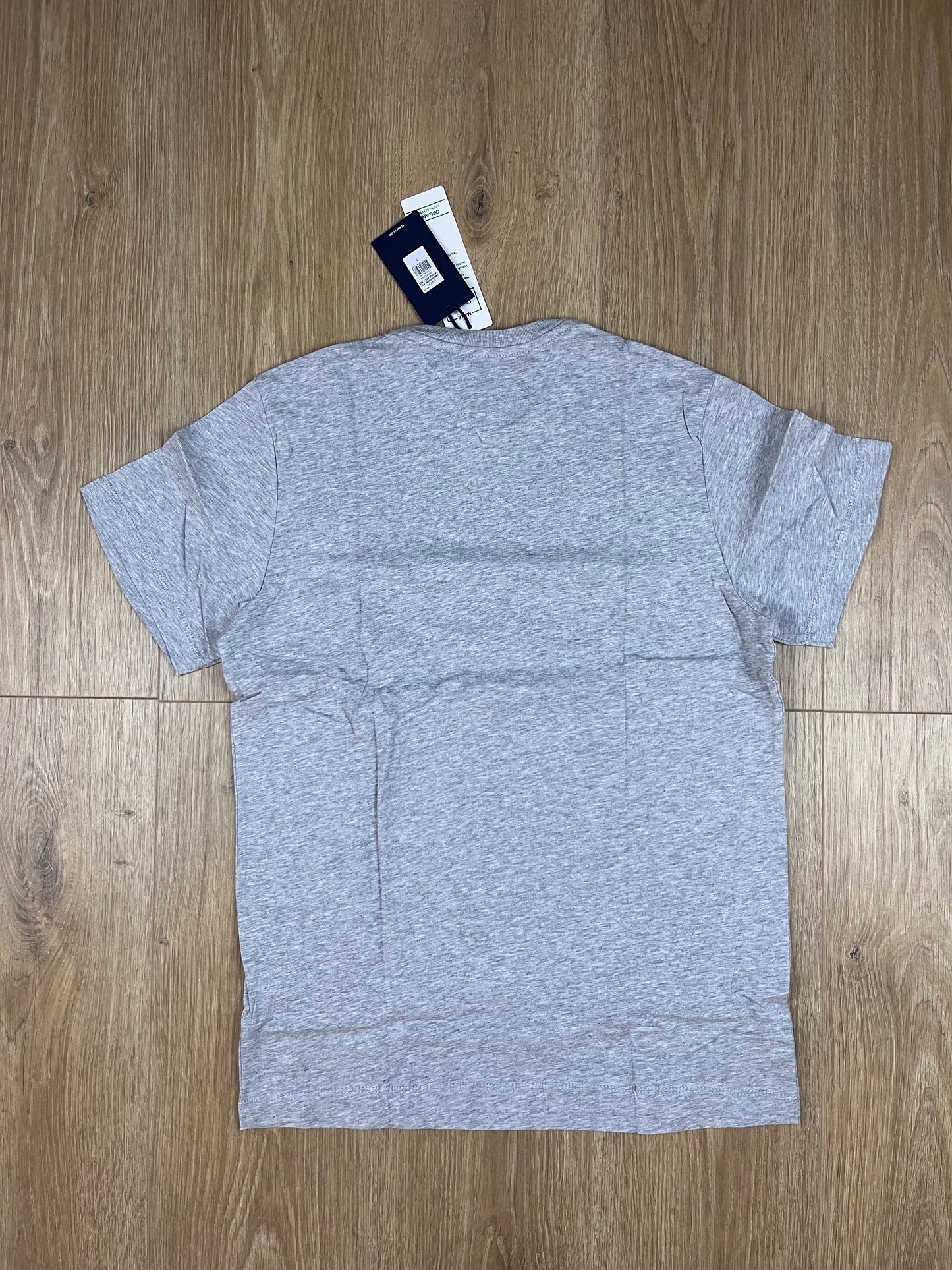 Tommy Jeans Herren T-Shirt in Hellgrau Meliert (Größe S) – 100% Bio-Baumwolle