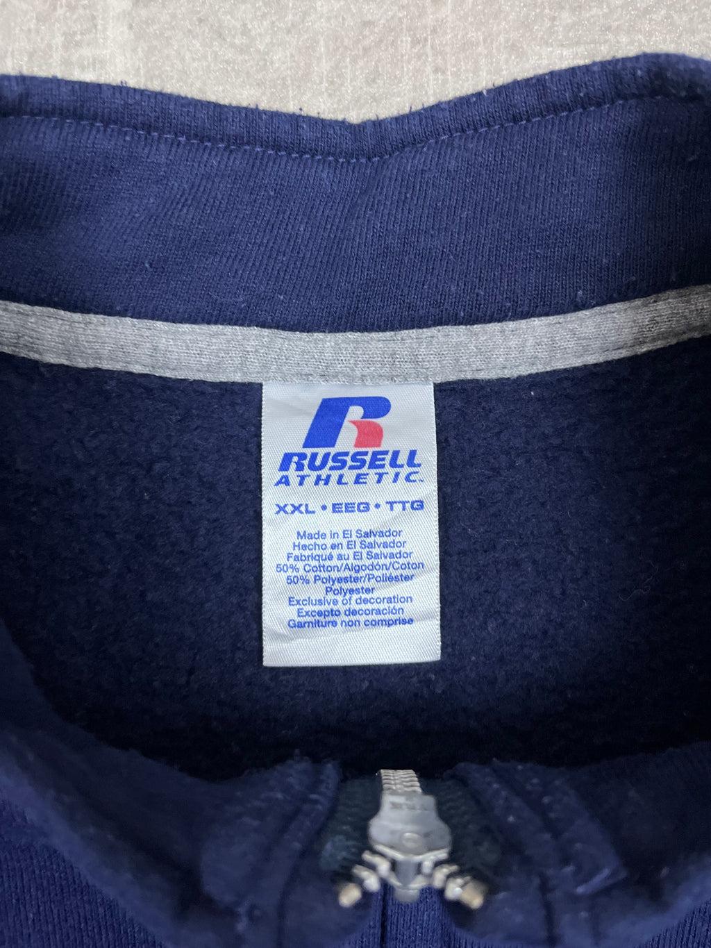 Vintage Russell Athletic Half-Zip Pullover Dunkelblau 27