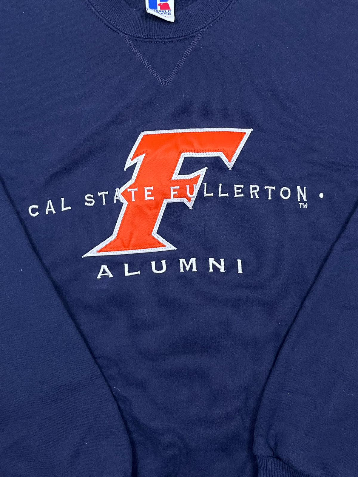 Vintage Russell Athletic Pullover Cal State Fullerton Alumni Dunkelblau 25