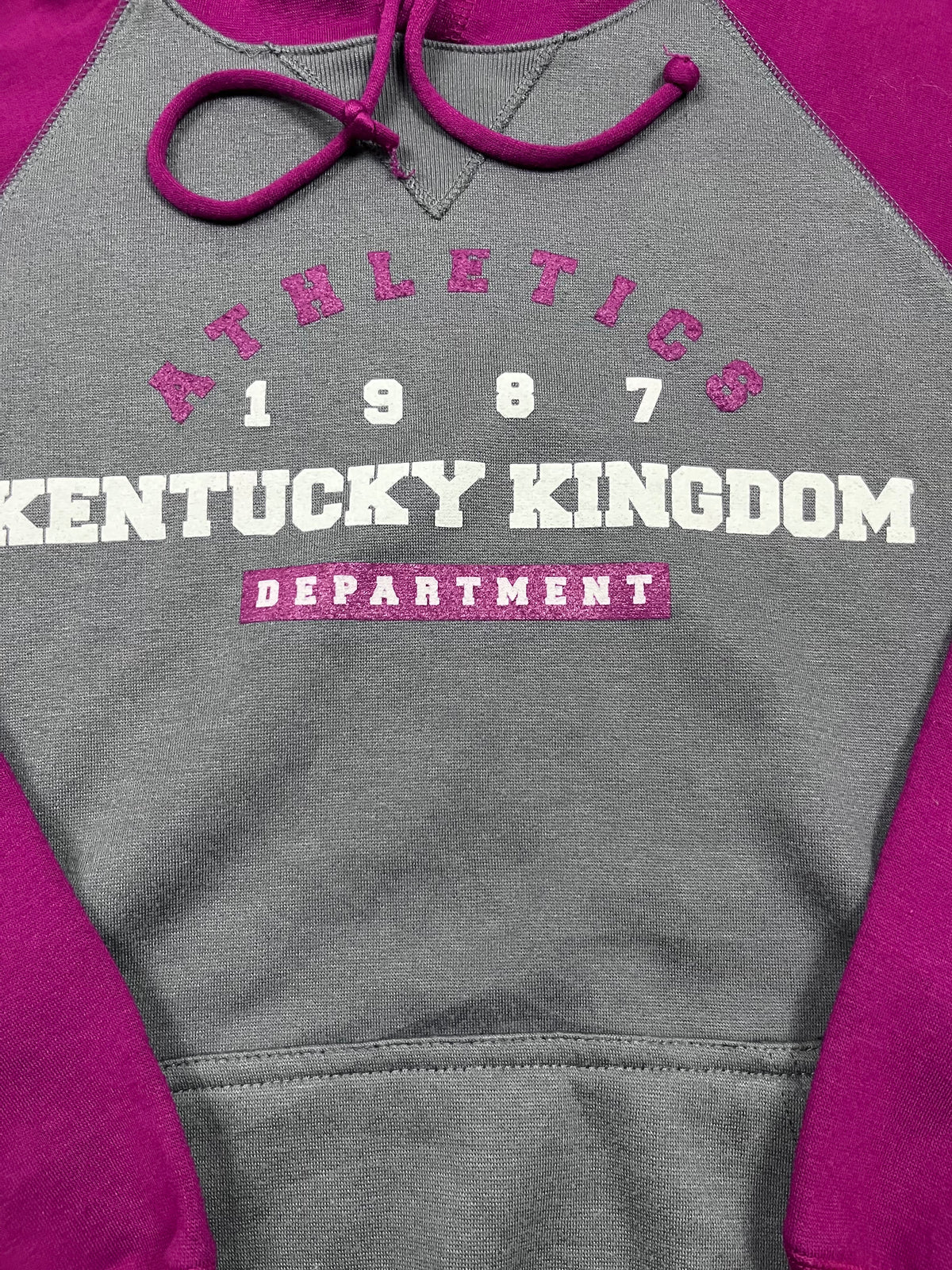 Vintage Tipsy Hoodie Kentucky Kingdom Grau Magenta 1