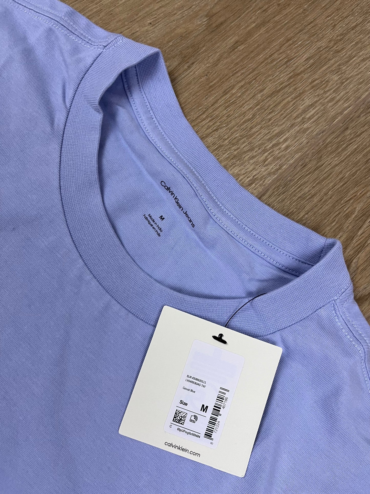 Calvin Klein Jeans Herren T-Shirt in Casual Blue (Größe M) – Retro Cursive Logo