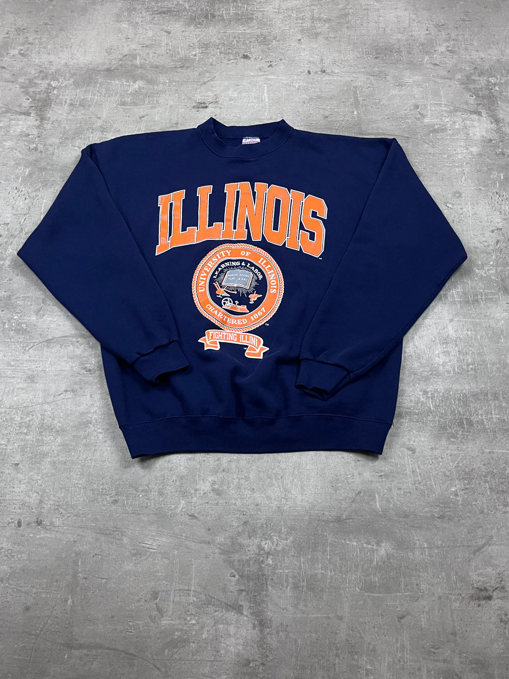Vintage Santee Sweats Pullover Illinois Dunkelblau 1