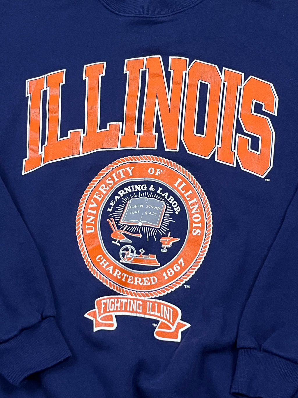 Vintage Santee Sweats Pullover Illinois Dunkelblau 1