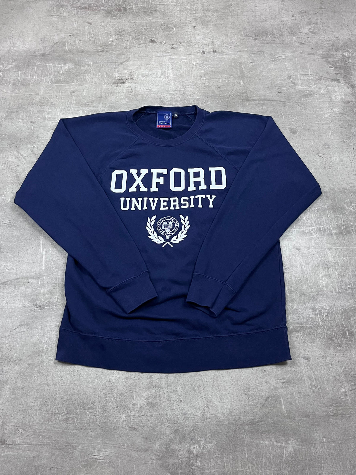 Vintage University of Oxford Shop Pullover Dunkelblau 1
