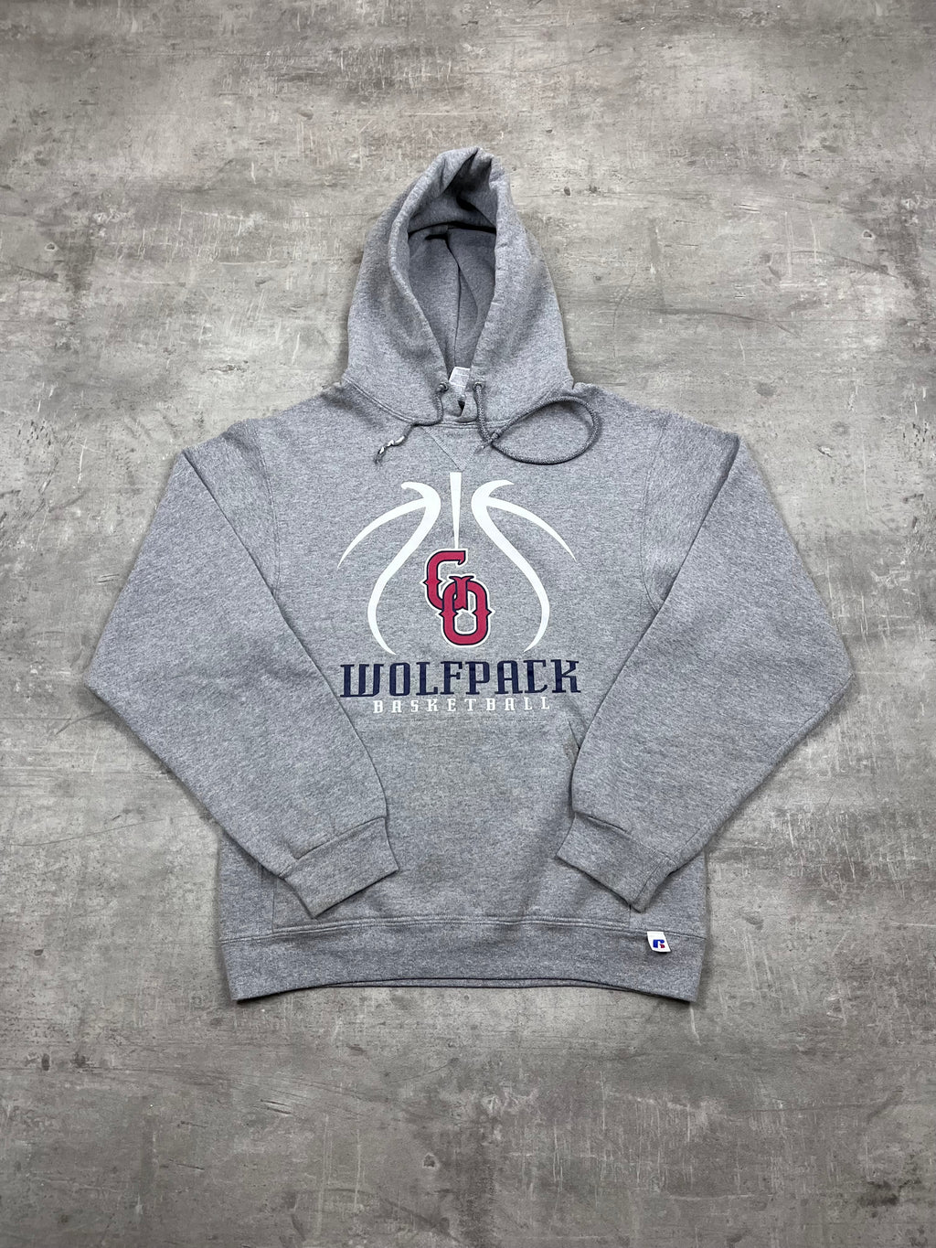 Vintage Russell Athletic Hoodie Wolfpack Basketball Grau 26