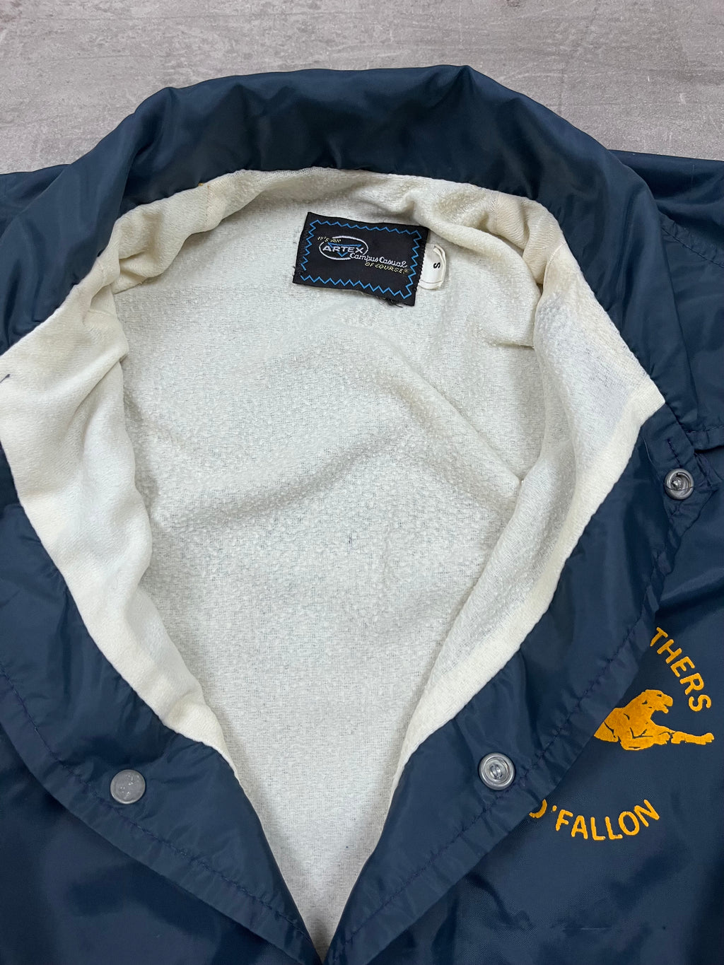Vintage Artex Campus Casual Coachjacke Marching Panthers Dunkelblau 1