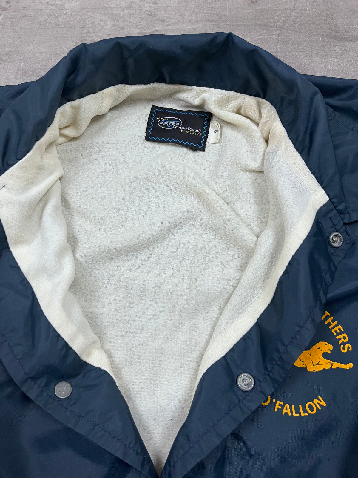 Vintage Artex Campus Casual Coachjacke Marching Panthers Dunkelblau 1