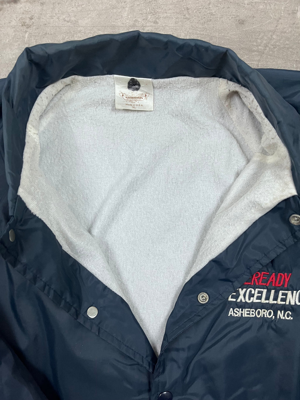 Vintage Auburn Sportswear Coachjacke Eveready Excellence Dunkelblau 1