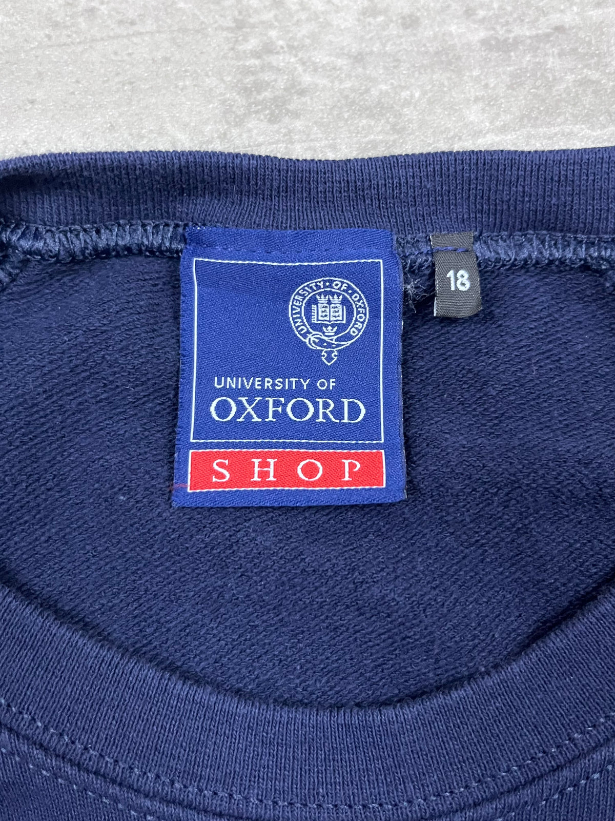 Vintage University of Oxford Shop Pullover Dunkelblau 1