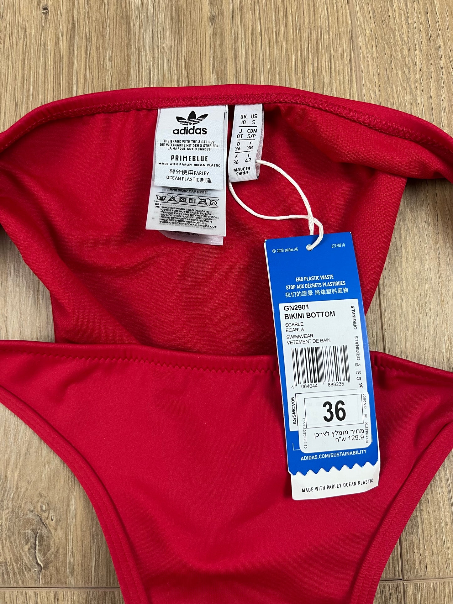 Adidas Originals Primeblue Bikini Hose Damen Rot (Größe 36 / S)