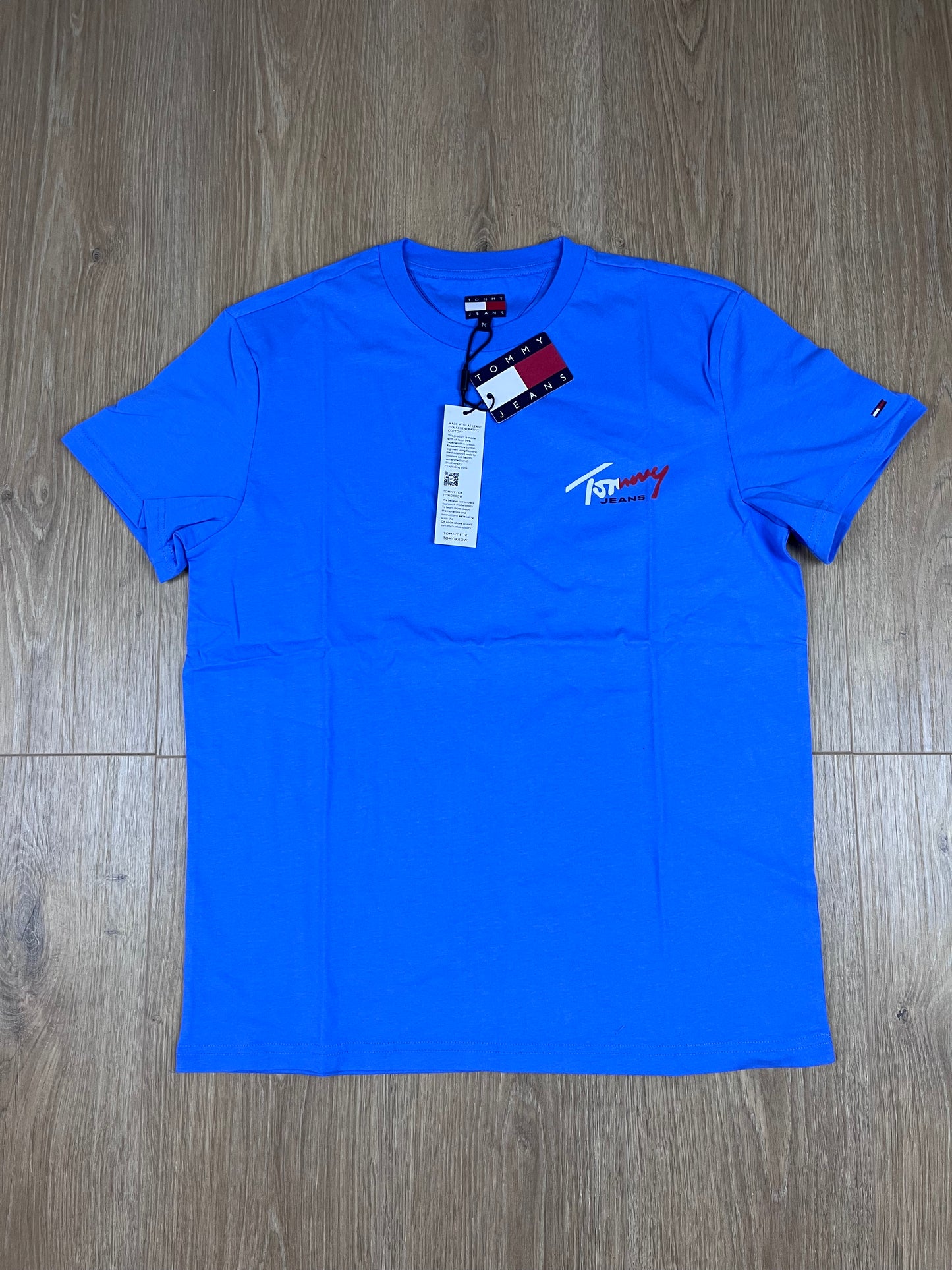Tommy Jeans Herren T-Shirt in Elektro-Blau (Größe M) – Nachhaltige Regenerative Baumwolle