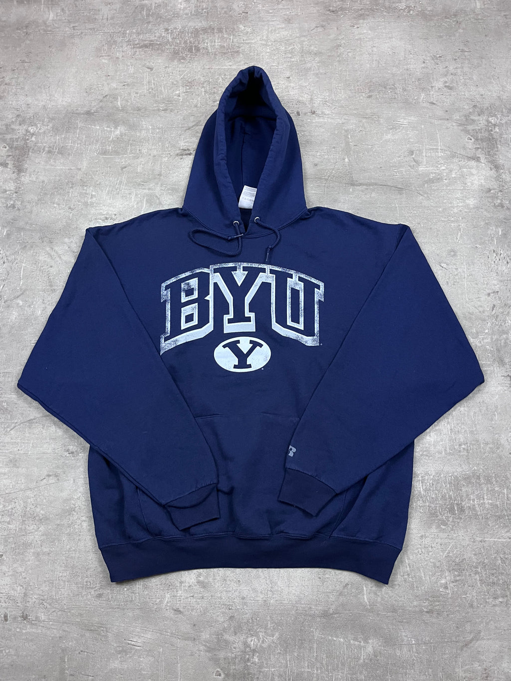 Vintage Russell Athletic Hoodie BYU Dunkelblau 28