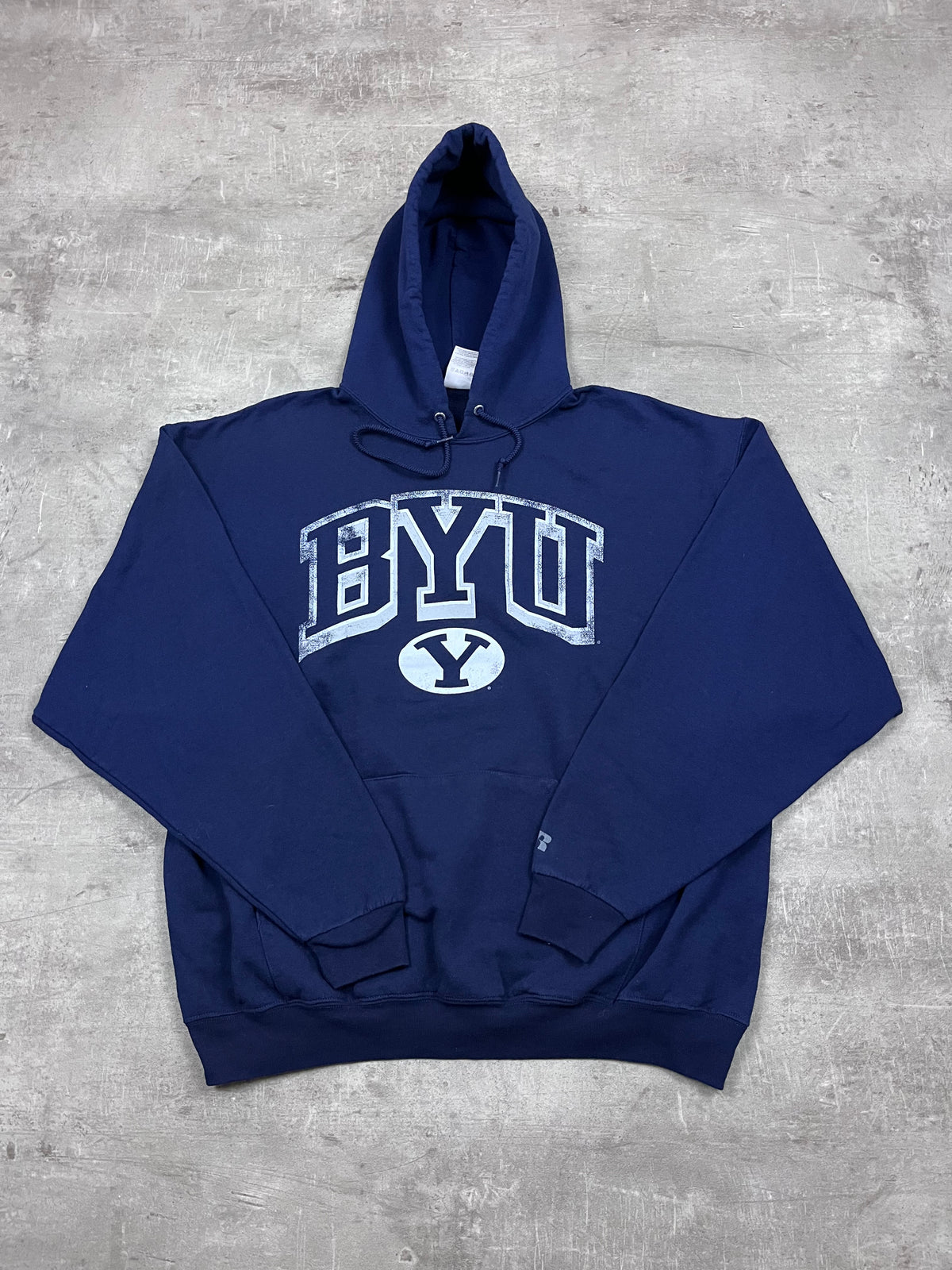 Vintage Russell Athletic Hoodie BYU Dunkelblau 28