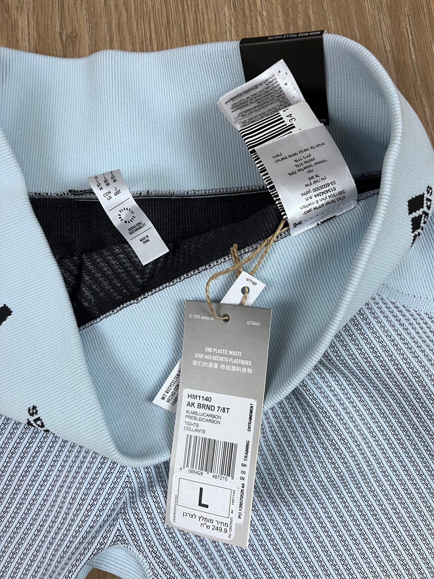 Adidas Training AK Brand 7/8 Tights Damen Sportleggings Hellblau (Größe L)