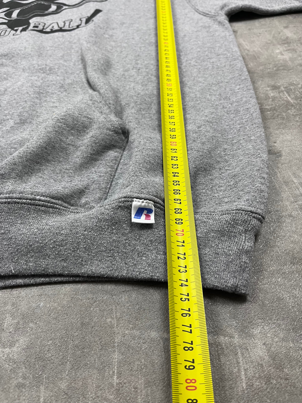 Vintage Russell Athletic Hoodie Football Grau 18