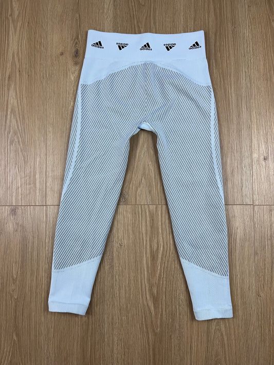 Adidas Training AK Brand 7/8 Tights Damen Sportleggings Hellblau (Größe L)