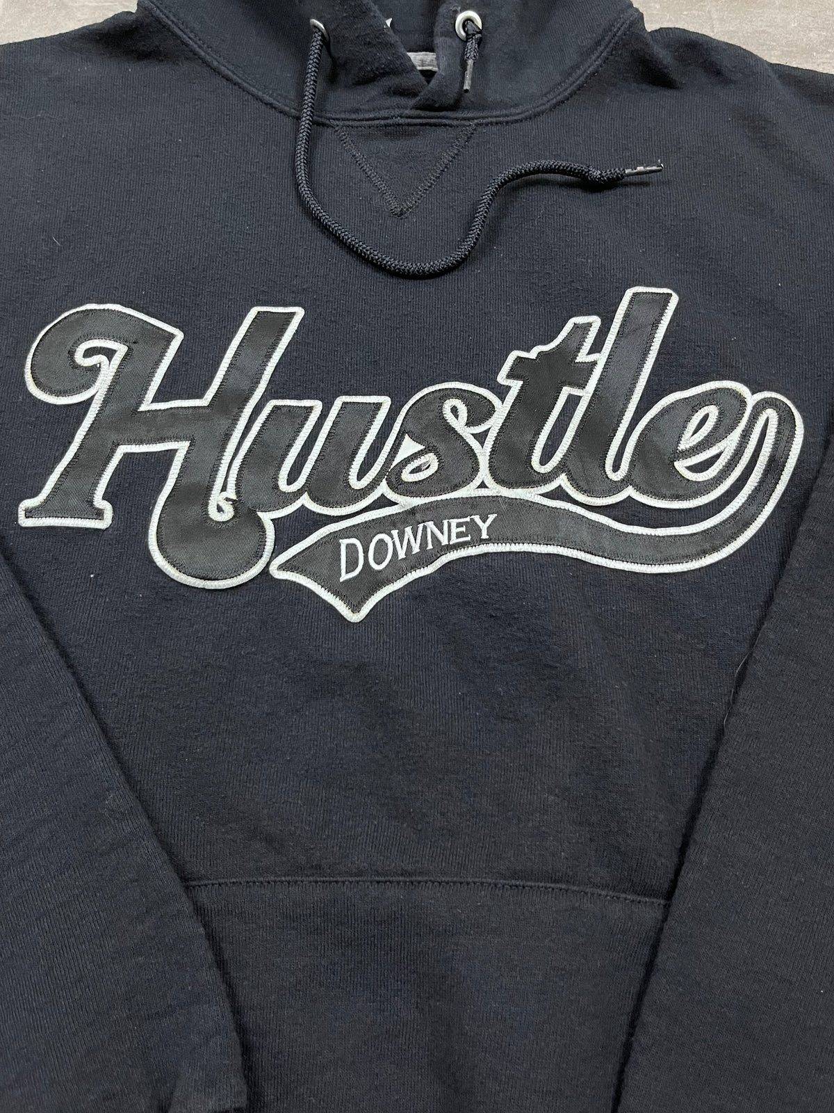 Vintage Russell Athletic Hoodie Hustle Downey 22